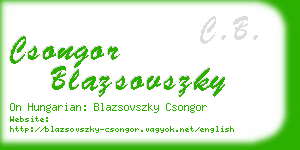 csongor blazsovszky business card